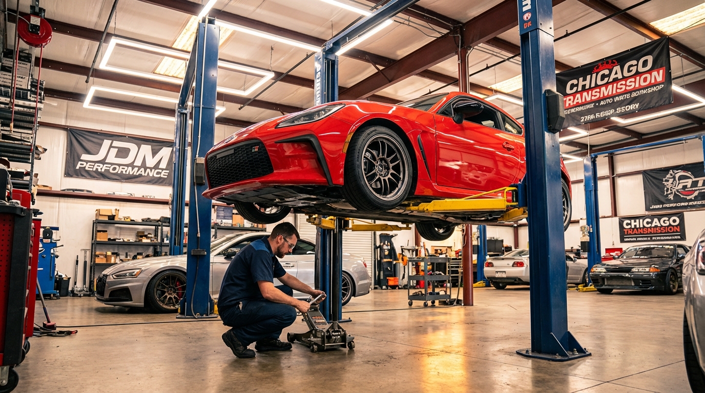 TR690 Arlington Heights Transmission Repair warning signs inspected in Arlington Heights