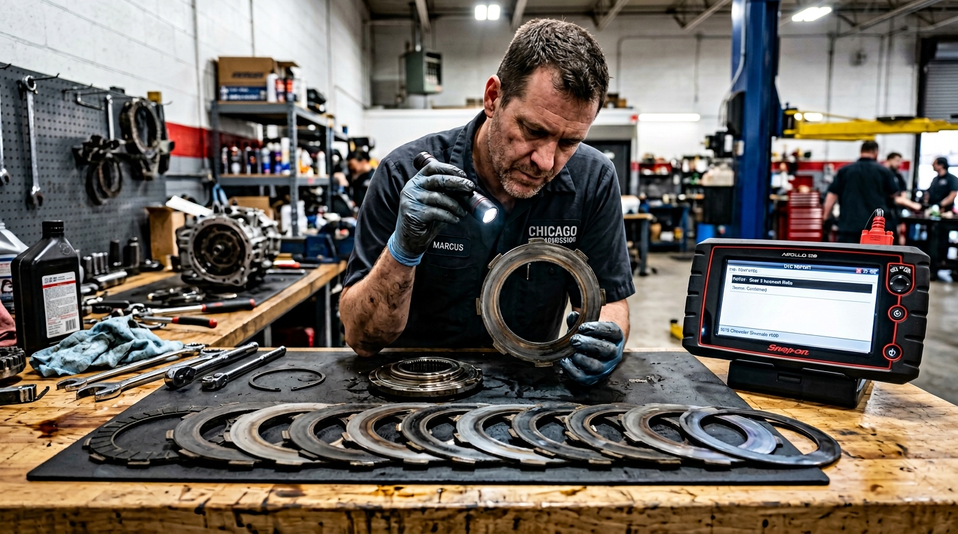JF011E Arlington Heights Transmission Repair CVT Belt, Pulley & Valve Body Diagnosis service photo at Arlington Heights Transmission