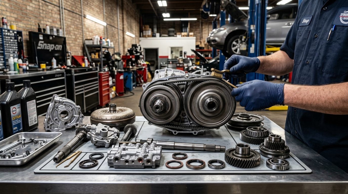 01P Arlington Heights Transmission Repair warning signs inspected in Arlington Heights