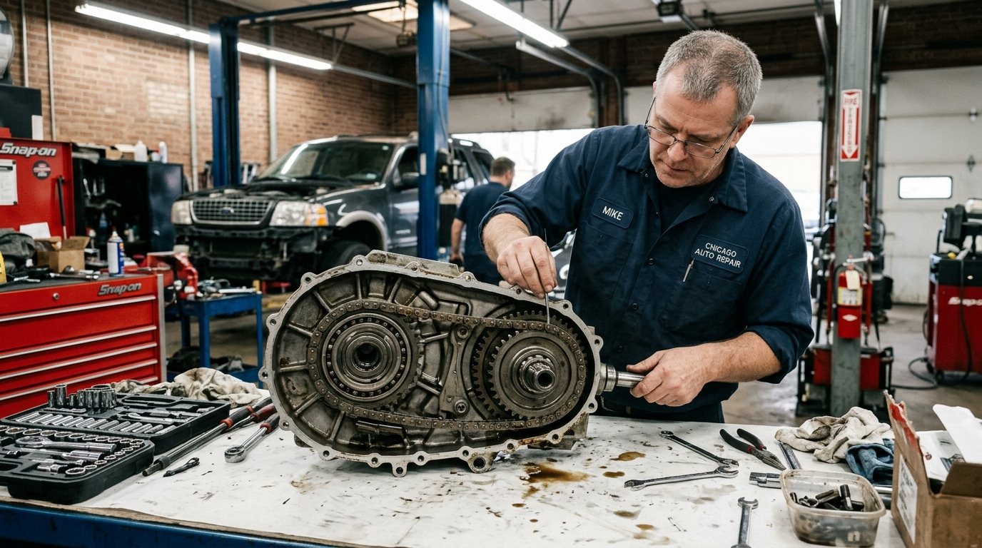 Transfer Case Rebuild Arlington Heights symptoms checked on a vehicle in Arlington Heights