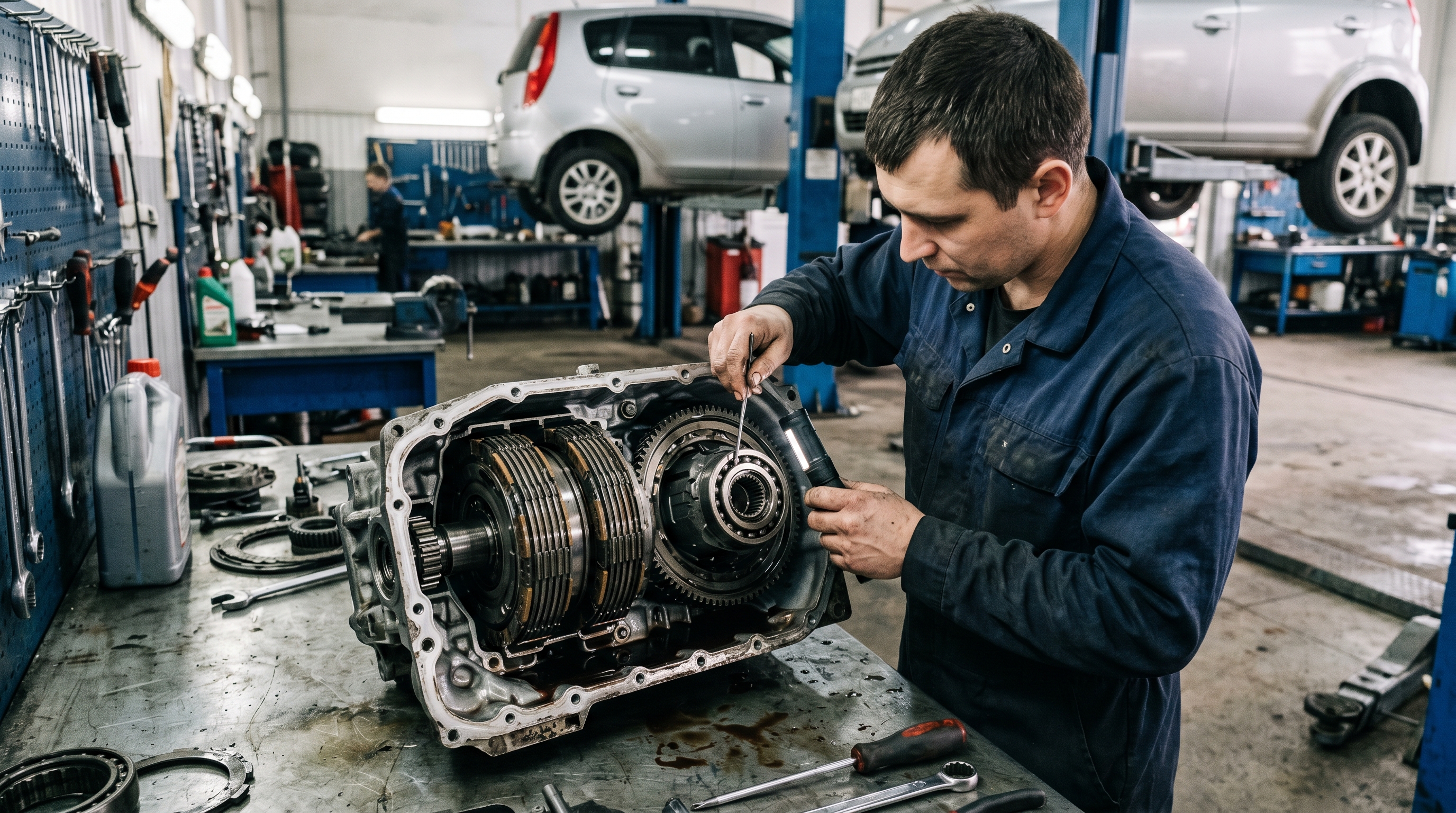 ZF 5HP19 import transmission repair parts inspected at Arlington Heights Transmission