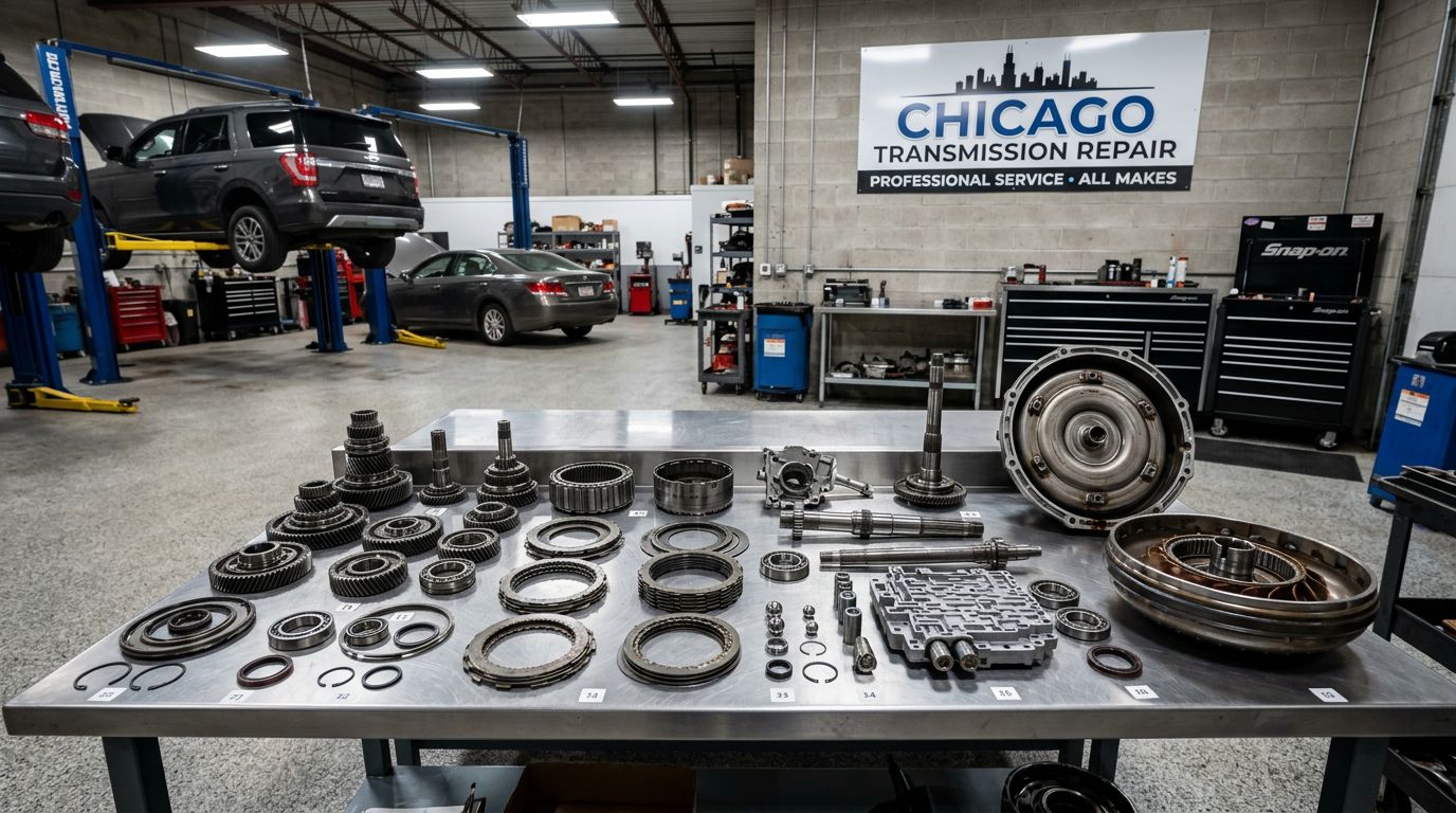Rebuilt Jaguar F TYPE transmission components - Arlington Heights Transmission 2-year / 24,000-mile warranty