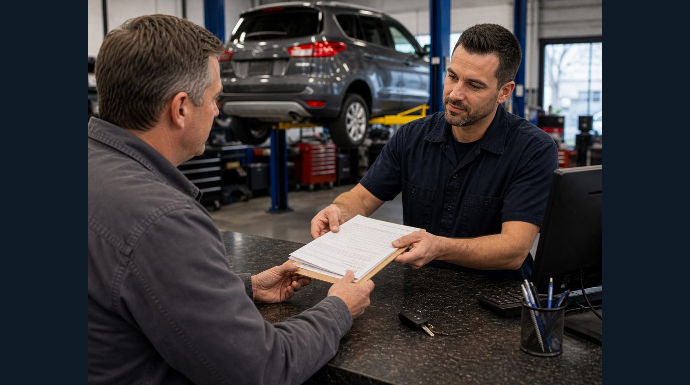 written estimate handoff for South Barrington transmission repair