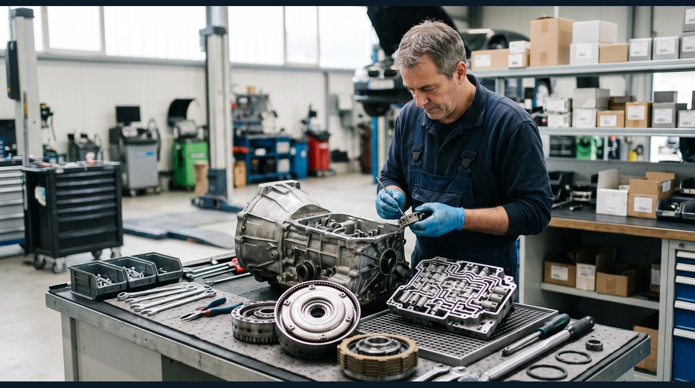 heavy-duty fleet transmission service workbench for Remanufactured Transmission Installation inspection