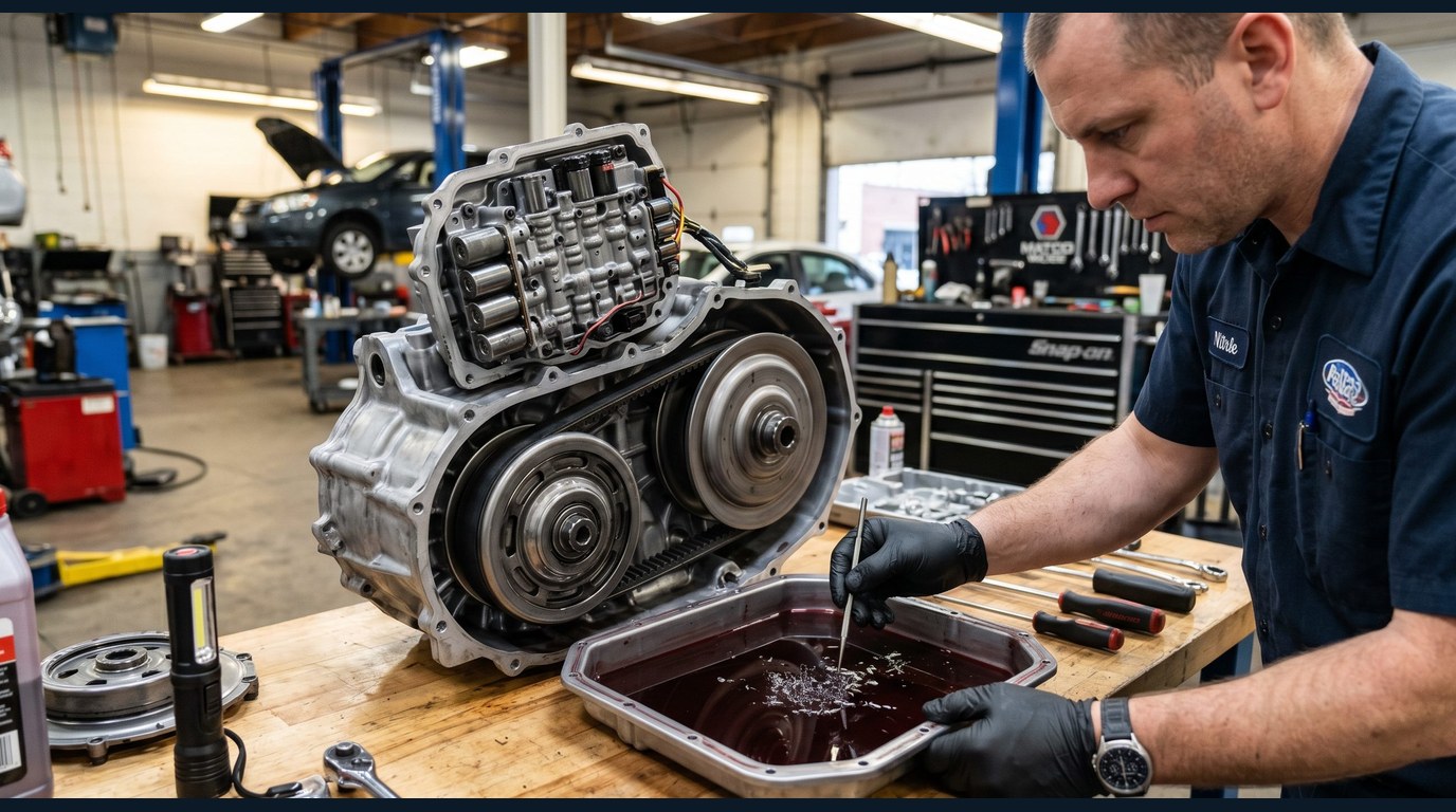 hard-shifting pressure and fluid evidence check for Torque Converter Replacement inspection