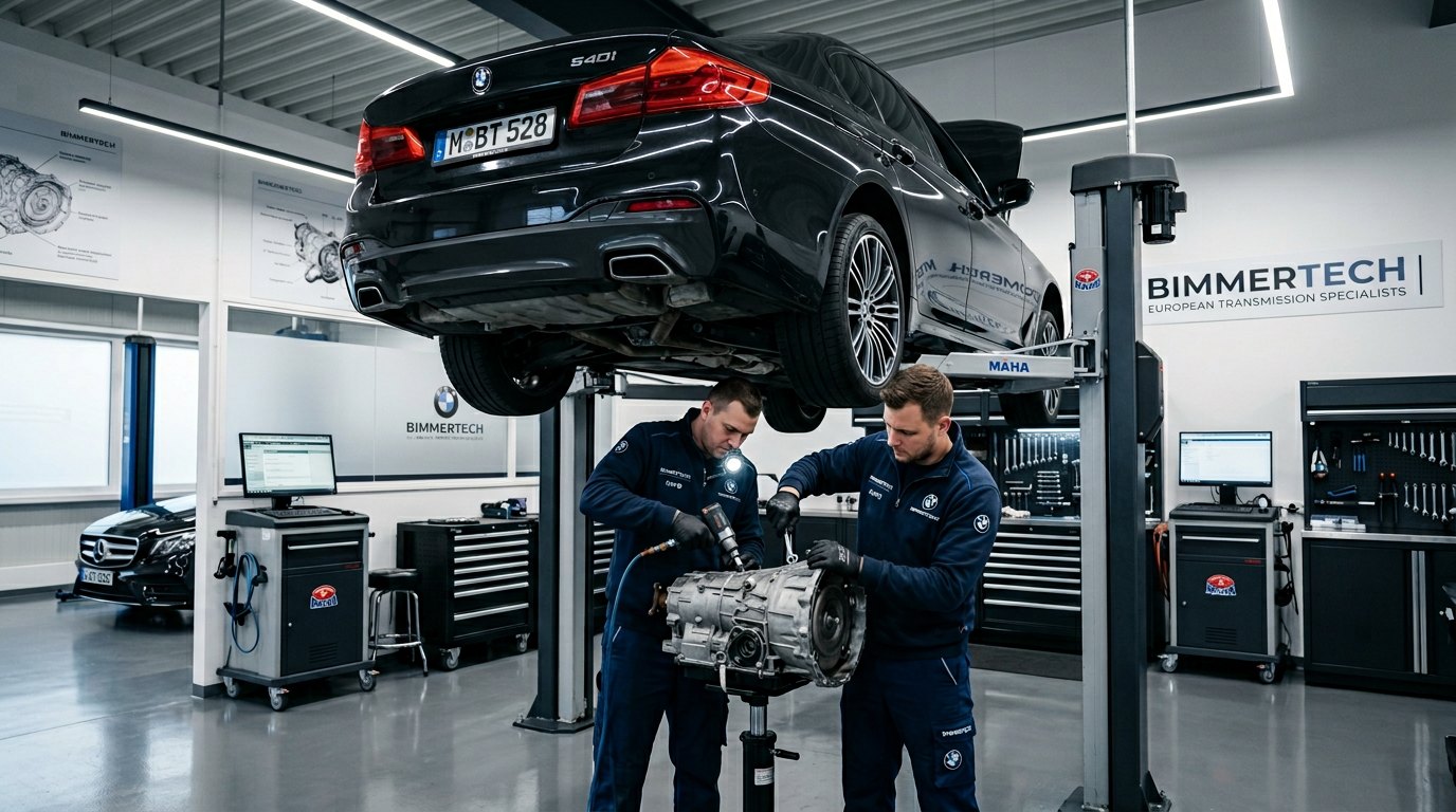 BMW transmission unit identification and diagnostic bay for BMW 3 Series repair plan