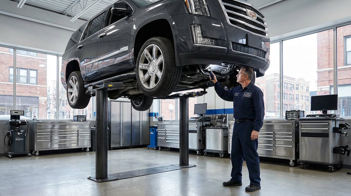 Cadillac AWD and rear driveline inspection for Cadillac SRX transmission repair in Arlington Heights