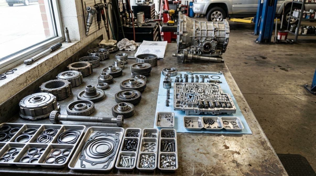 NAG1 722.6 transmission rebuild bench parts inspection for Dodge Viper inspection