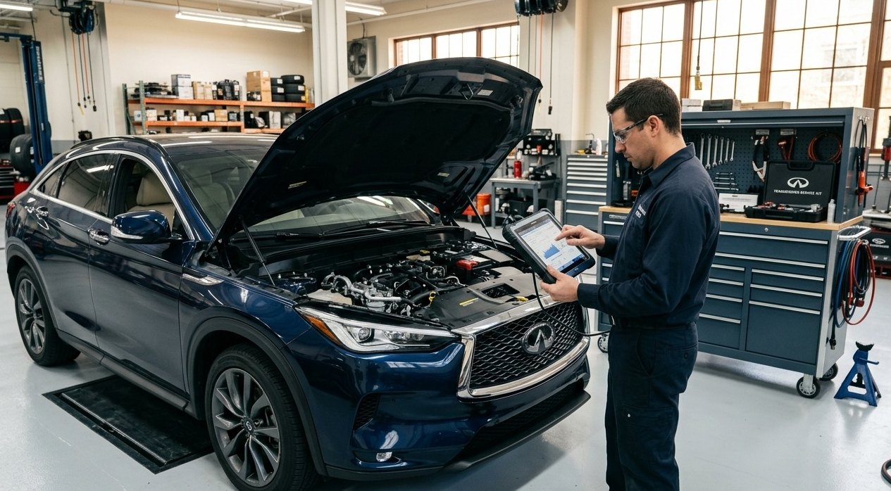 Infiniti QX30 compact crossover transmission inspection for Infiniti QX30 transmission repair in Arlington Heights