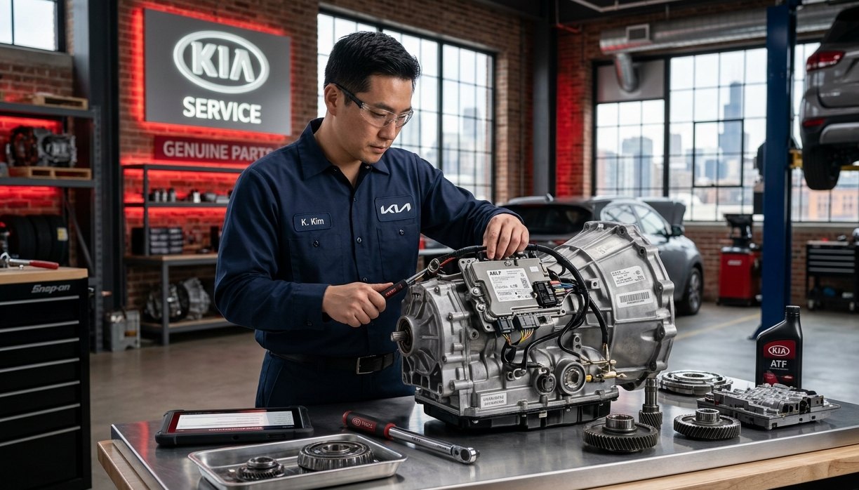 Kia transmission service and component inspection for Kia EV6 transmission repair in Arlington Heights