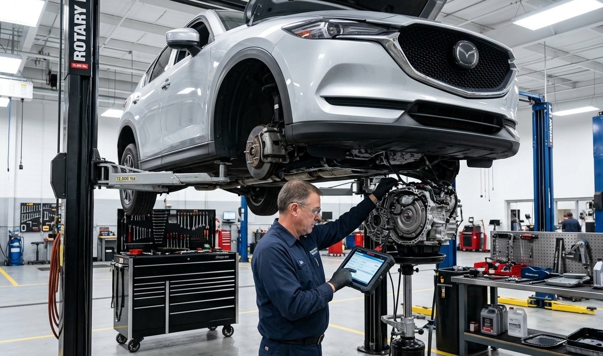 Mazda CX-5 transmission and AWD inspection for Mazda CX-5 transmission repair in Arlington Heights
