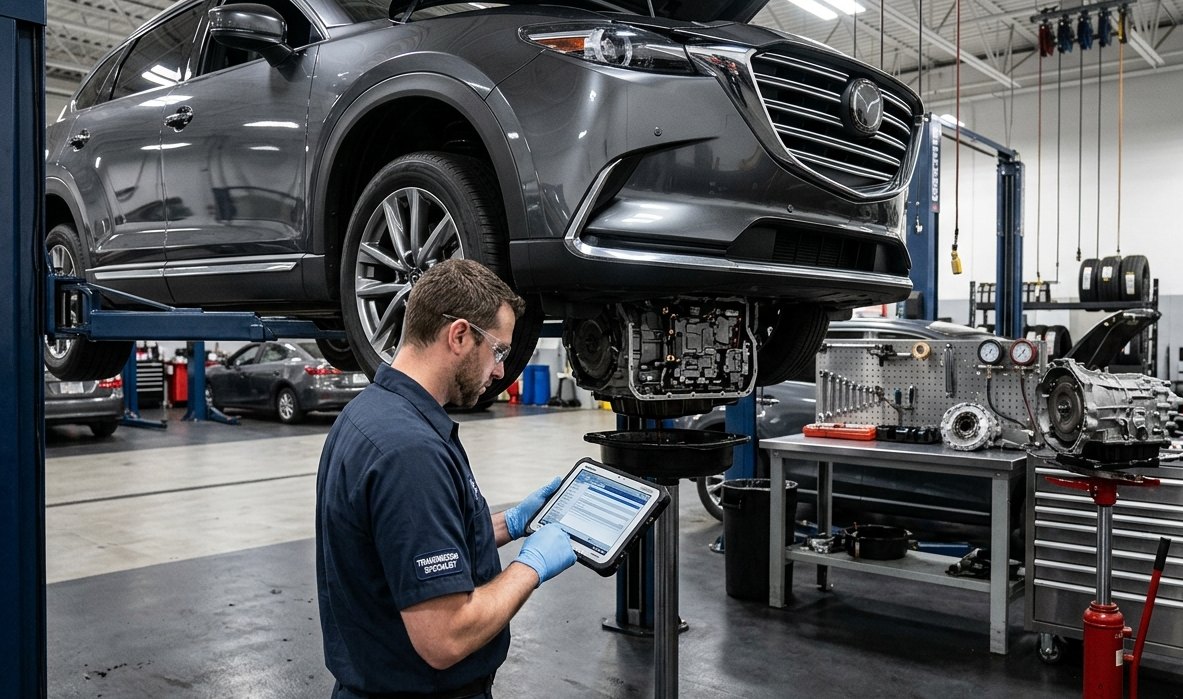 Mazda CX-9 transmission and AWD inspection for Mazda CX-9 transmission repair in Arlington Heights