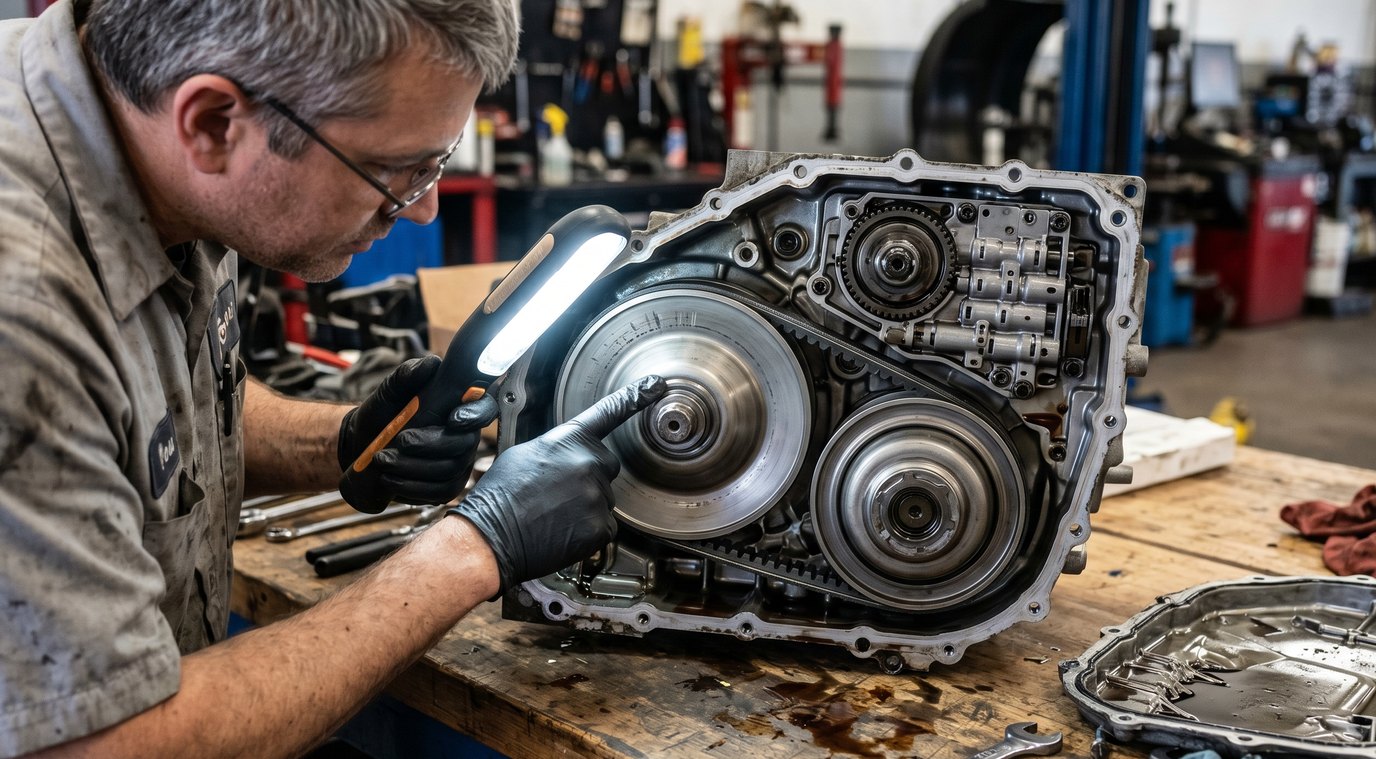 CVT belt and pulley case inspection for Nissan Sentra warning signs
