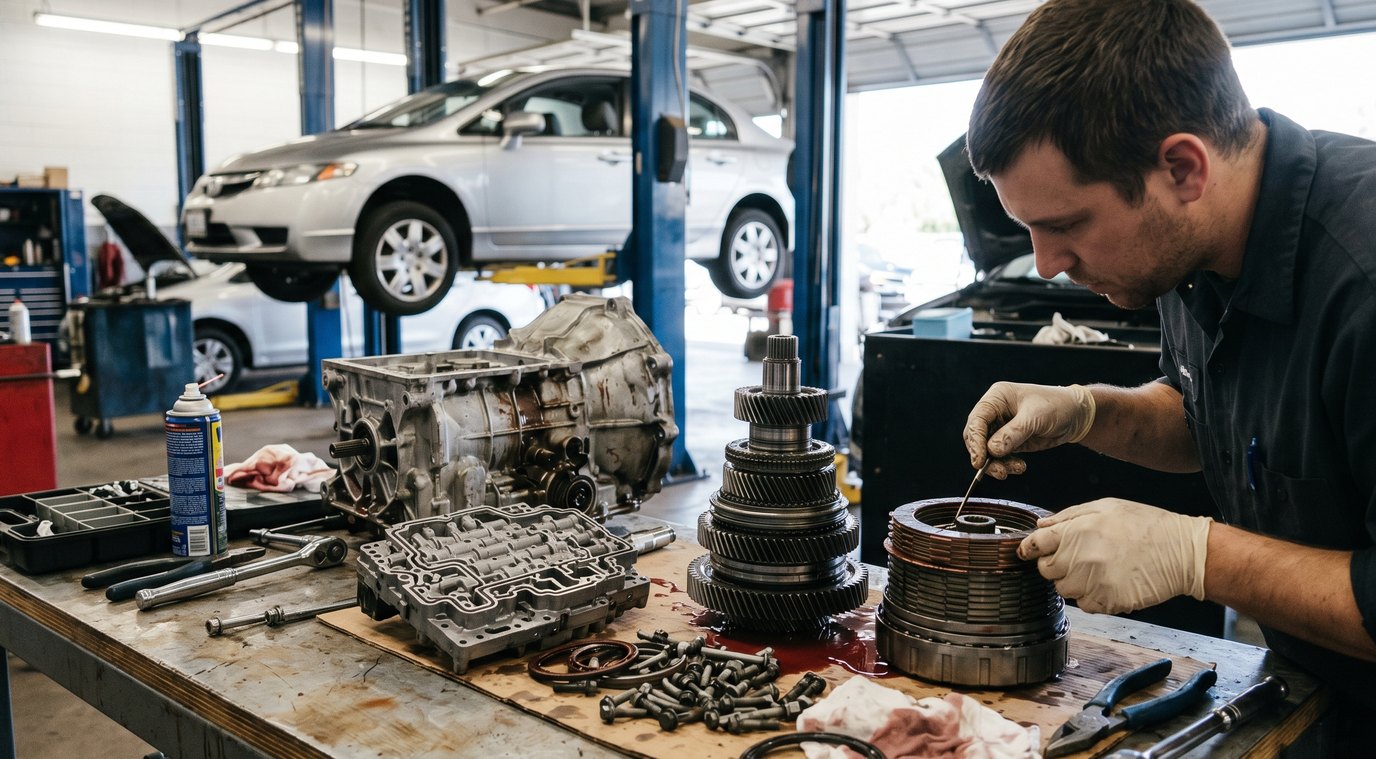 Toyota A340 automatic transmission rebuild inspection for Toyota Land Cruiser repair planning