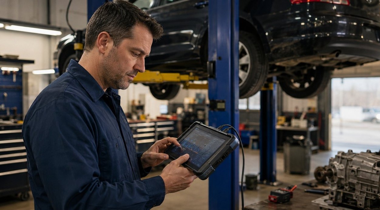 EV reduction gear and driveline diagnostic scan for Volvo C40 Recharge transmission repair in Arlington Heights